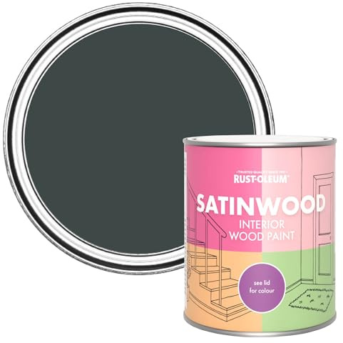 Rust-Oleum Blue Satinwood Interior Wood Paint - Black Sand 750ml