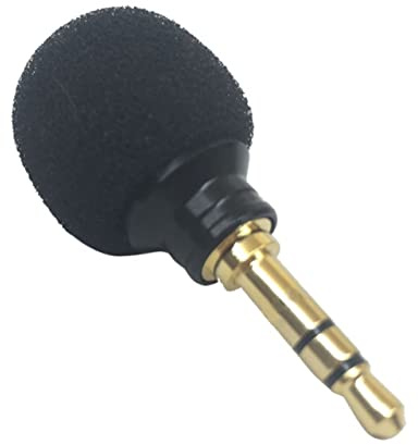 Toyvian Portables Kleiner Stereo Mikrofon für Handy und Pc, Schwarz | Metallgehäuse, 3-poliger Anschluss, 50g Leicht, für Sprachaufnahmen und Chatten