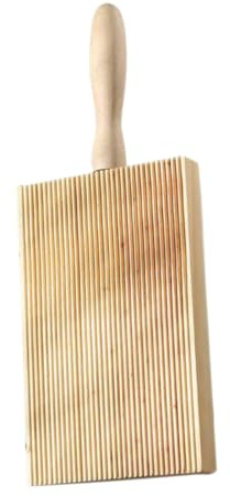 Holz Nudelbrett für Hausgemachte Pasta und Gnocchi, Khaki | Küchenhelfer für Zuhause, Platzsparend und Handlich, Ergonomischer Griff, für Verschiedene Teigarten