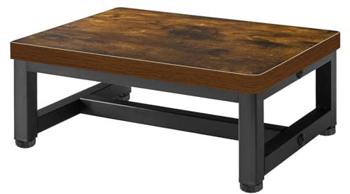 Step Stools for Adults,Heavy Duty Stepping Stools with 350-LBS Capacity,Bed Steps for High Beds for Adults,Rustic Brown Wood Step Stool with Non-Slip Rubber Feet,for Kitchen,Bedside Support.