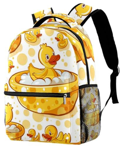 etoenbrc Rucksack mit Cartoon-Motiv, gelbe Badeente, Rucksack für Kinder, Tagesrucksack, Schultasche, Büchertasche für Teenager, Grundschule, mehrfarbig, One size