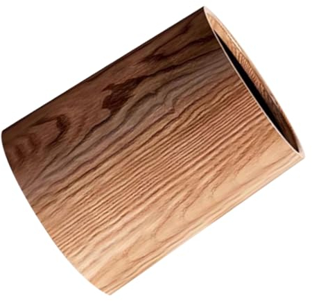 Ciieeo Papelera Sin Tapa Imitación Madera Redonda 8l Plástico Resistente Sin Olores Para Baño y Dormitorio Diseño Vintage Práctico
