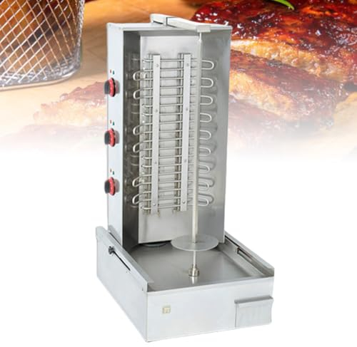 Automatic Rotary Barbecue Machine, Electric Vertical Grill Smokeless Barbecue Grill Stoves, Stainless Steel Countertop Kebab, Gyro Broilers Vertical Rotisserie Oven, for Commercial Home Kitchen