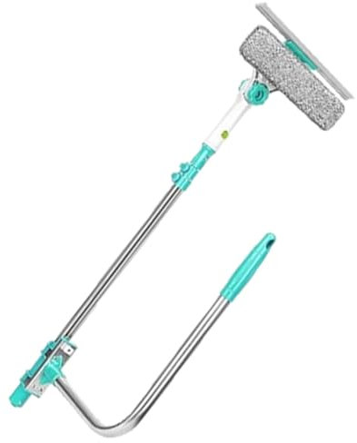 Limpiacristales Extensible, Limpiacristales con Barra Extensible | Escobilla de Limpieza retráctil, Ligera, de Microfibra, Que Ahorra Espacio y con Mango en Forma de U para el hogar