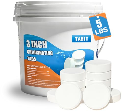 TABIT 3 Chlorine Tabs, 3 Inch Chlorinating Tablets 5 lbs for Swimming Pool, Spa and Hot Tub, Slow Dissolving