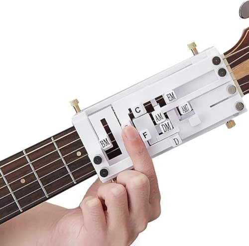 Gitarrenhilfswerkzeug Akkord Presse, Unterstütztes Lernsystem mit Tafel, Lernhilfe, Zubehör für