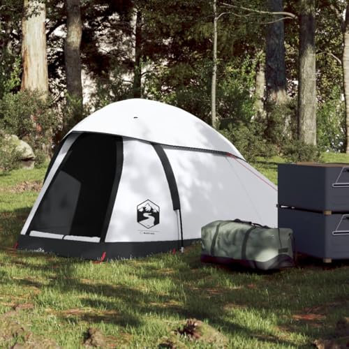 Gecheer Kuppel-Campingzelt 1 Person Kuppelzelt Festivalzelt für Camping Reise Trekking Garten Weiß Verdunkelt Wasserdicht
