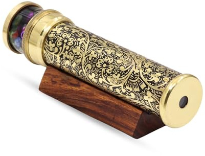 YVCrafts Kaléidoscope classique en laiton fait à la main pour jardins floraux - Un superbe mélange d'élégance artistique et de précision scientifique