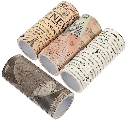Lurrose 4rollos Cintas Washi para Manualidades y Decoración Adhesivas y Duraderas