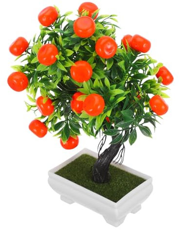 JUMPLAWN Künstliche Pflanze Bonsai Orangenbaum Dekoration Faux Obst Desktop-schmuck Simulation Künstliche Pflanze Ornament Lebensechter Look