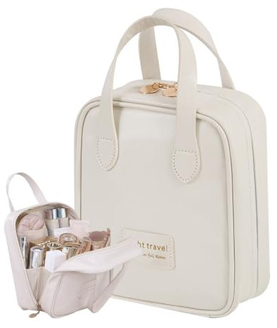 KASESSS Beauty Case Grande Capacità, Porta Trucchi, Beauty Case da Viaggio Donna, Trousse Trucchi Donna in Pelle di PU, Pochette Trucchi con Cerniera, Impermeabile Trousse con Manico per Ragazze