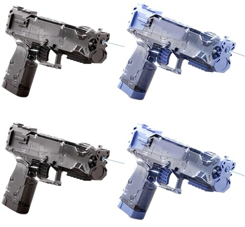 Wasserpistolen, 4 Stück Kleine Wasserpistole, Größe 14,5 x 11 x 4cm, ABS, Wasserpistole für Kinder, Wasserspritzpistole, Water Gun für Sommer Pool Beach Outdoor Party Spielzeug (4 Stück-A)