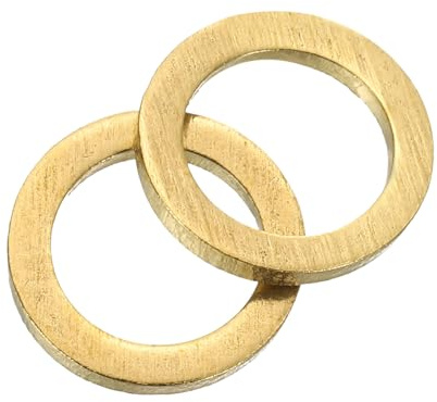 QUARKZMAN Rondelles Metal M6, 80 Pièces 6mm ID x 9mm OD x 1mm Hauteur Rondelles Plates en Laiton, Bagues de Montage pour Vis, Boulons, Écrous, Accessoires, Charnières de Porte