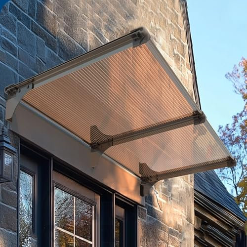 Auvent d'Extérieur au Design Moderne,Marquise de Porte Silencieux,Marquise Solaire Abri Banne Protection Contre Le Vent et la Neige à 99% Contre Les UV,Auvent Fenêtre (80x220cm/32 x87)
