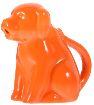 Mobestech Ceramic Creamer Pitcher Handle Orange Dog Design Coffee Milk Jug Kitchen Essential Sauce Serving Pitcher for Restaurants and Home Use