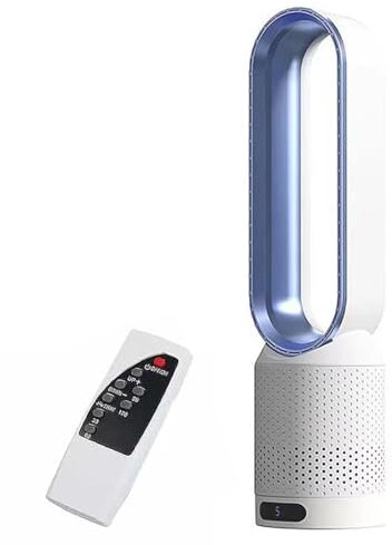 2 in 1 Modern air Purifier bladeless Tower Fan,leafless Fan for Home Office use,90° oscillating Floor Standing with Remote,8 speeds,120min Timer,LED Touch Sn,22inch Desk
