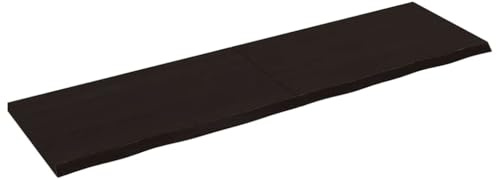 LLEZKBR Scaffalatura da parete e sporgenze, mensola da parete marrone scuro 180 x 50 x (2-4) cm in legno massello di rovere trattato