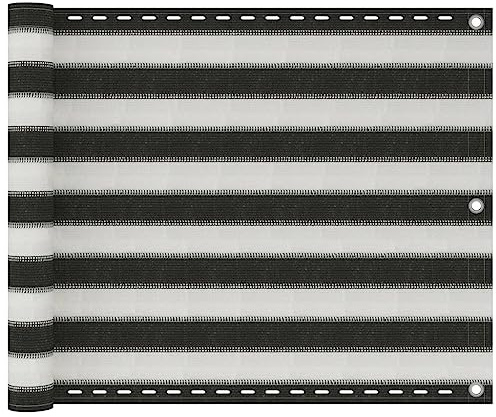 Brise-Vue pour Balcon et Terrasse, PEHD Résistant aux UV, Perméable au Vent, Cache Balcon Brise Vue Anthracite/Blanc, Protection Balcon Extérieur, Dimensions 75 x 300 cm