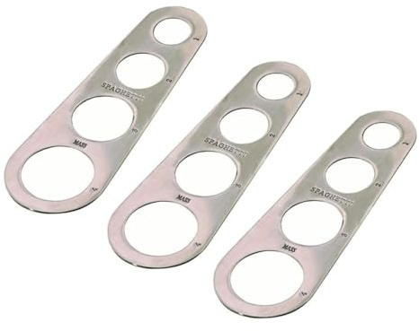 Sosoport Misuratore Per Spaghetti a 4 Fori in Acciaio Inossidabile, Righello Per Spaghetti Controllo Porzioni Fino a 4, Utensile Da Cucina Portatile Per Amanti Della Cucina Occidentale, Set Da 3 Pezzi