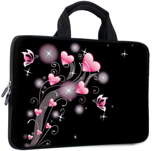 Mibbxea Funda para ordenador portátil de 11,6 a 12 pulgadas, funda de transporte para ordenador Chromebook Ultrabook, bolsa de viaje de neopreno, maletín para netbook con asa para Dell HP Lenovo ASUS