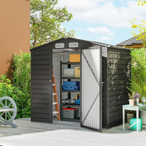Outsunny Caseta de Jardín Exterior Metálica 2,27 m² 190x131x188 cm Gris