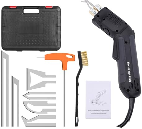 Bewinner Cortador de Espuma con Cuchillo Caliente, Cortador de Espuma, Herramienta de Corte por Calor Eléctrico, Calentamiento Rápido de 3 Segundos, 50-600 °C Ajustable con 5 (Enchufe europeo 220V)