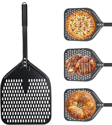 Pelle à pizza coulissante – Spatule de cuisson antiadhésive, pelle à pour pâte à pizza, outil de cuisine en aluminium | Pelle à pâte pour , pizzaa, cuisinière d'extérieur