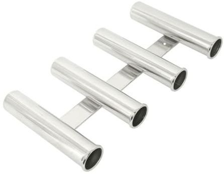 FOMIYES Soporte para Cañas de Pescar para Barco, Acero Inoxidable Marino Resistente, 4 Tubos, Portacañas para Pesca en Mar, Accesorio Duradero para Barcas de Pesca