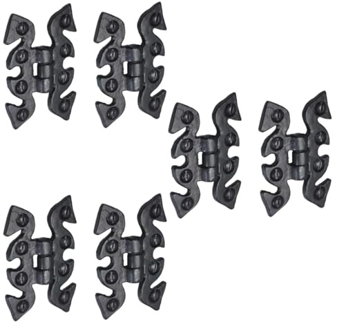 Betley Butterfly Antique Black Cast Iron Snake Butterfly Hinges, 70mm x 45mm, Decorative Vintage Cabinet Cupboard Hinges, 3 x Pairs with Fixings