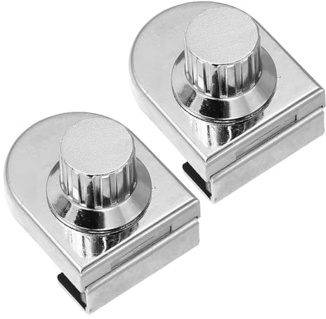 INOOMP Lot de 2 Serrures de Porte en Verre sans Perçage pour Vitrine et Armoire à Bijoux, Alliage de Zinc Argenté, Compatible Verre 8mm, Usage Domestique et Commercial