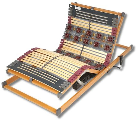 FMP Matratzenmanufaktur 7 Zonen Teller Lattenrost Rhodos EL Komfort - Kopf- und Fußteil elektrisch verstellbar 2 Tellerzonen Lattenroste 90x190 cm