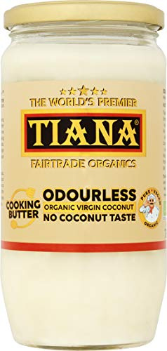 Odourless Coconut Cooking Butter 750ml – Organic Virgin, Cold-Pressed & Unrefined Coconut Oil – Neutral Taste, Heat-Stable Vegan Butter Alternative for Frying, Baking & Roasting – TIANA