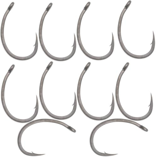 Korda Krank Barbed Hooks, Size 6, High-Carbon Steel, Ideal for Various Rigs, Short Curved Shank, Beaked Point, Strong and Sharp for Reliable Hooking Efficiency