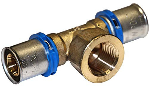 EasyPRESS Pressfitting T-Stück Übergang IG DVGW für Mehrschichtverbundrohr u. PE-RT (Pressprofil: TH - Kontur) T-Stück Übergang IG in (20 x 1/2 x 20)