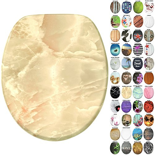 Sanilo Toilet Seat, Great Range of Colorful Toilet Seats, Stable Hinges, Easy to Mount (Marble Nature)