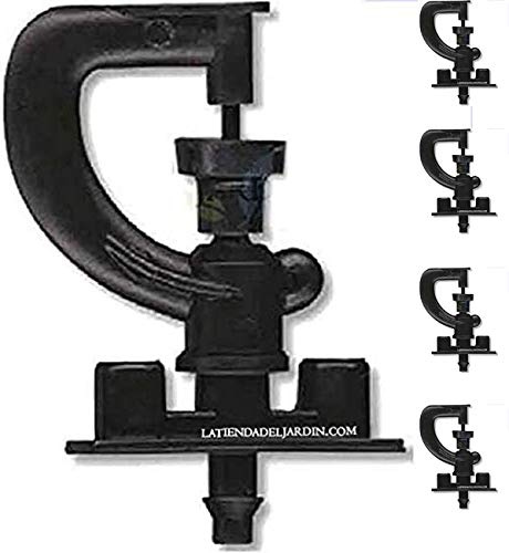 Suinga 100 ASPERSOR DE RIEGO Giratorio 360º, 3 Metros para riego agricola y riego en jardineria. Microaspersor Bailarina de 360º con caudal 73 a 125 l/h, Negro