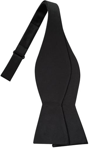 KissTies Self-Tied Black Bow Tie Satin Wedding Tuxedo Bowties + Gift Box