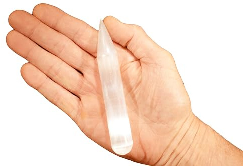 Rock Your Chakra Selenite Crystal Wand 5 Polished Rocks and Minerals Crown Chakra Healing Crystals Satin Spar Reiki
