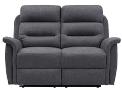 LOUNGITUDE - Canapé de Relaxation Manuel 2 Places en Tissu - Gris foncé