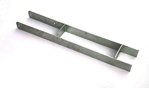 Verzinkter H-Träger Pfostenträger 140x800 mm, Pfostenhalter aus 5 mm Flacheisen, extrem stabil, zum Einbetonieren für Holzpfosten 140 mm, ideal für Zaun, Pergola, Carport, Spielturm, Holzkonstruktion