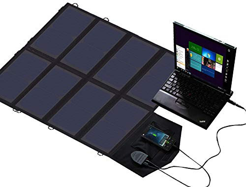 AIZYR 40W Foldable Solar Panel Portable Battery Charger Kit with Dual 5V USB Ports & 18V DC Output for Cell Phone Power Bank Car Boat