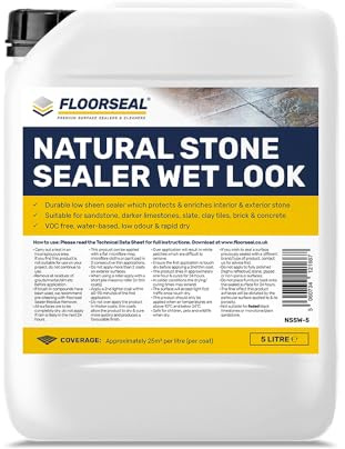 Natural Stone Sealer Wet Look - Protect & Seal with a Satin Sheen (5 Litre)