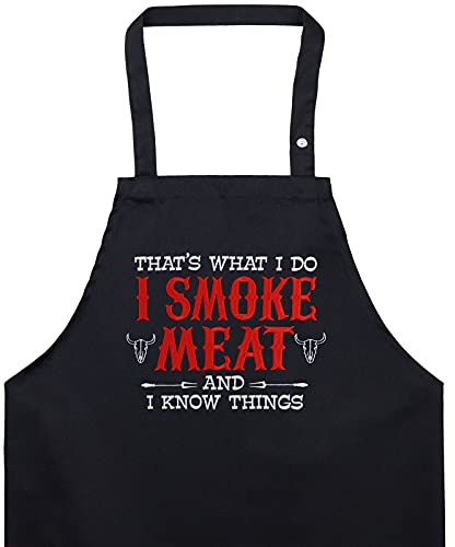 EXPRESS-STICKEREI Schürze Barbecue - mit Spruch lustige Kochschürze Grillschürze für Damen/Männer mit Gestickter Spruch Verstellbare Latzschürze Küchenschürze Geschenk Grillfan BBQ Vatertag