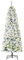 HOMCOM 6FT Prelit Artificial Snow Flocked Christmas Tree with Warm White LED Light, Holiday Home Xmas Decoration, Green White