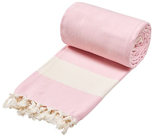 Sowel® XXXL hamam-handduk, strandhandduk, fouta, 100 % bomull, 200 x 240 cm, rosa