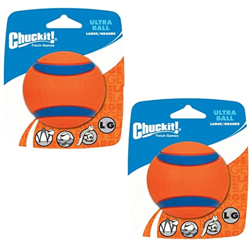 Chuckit! Ultra Ball - Spielzeug für Hunde - Doppelpack - 2 x Gr. L 7 cm 1 Pack