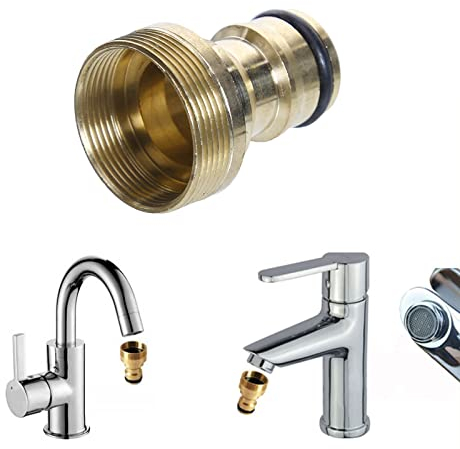 Starnearby Universal-Wasserhahnanschluss für Mischbatterie, Schlauchadapter Wasserhahn Adapter Schlauchkupplung Schnellkupplung Gartenschlauch Anschluss(Außengewinde)