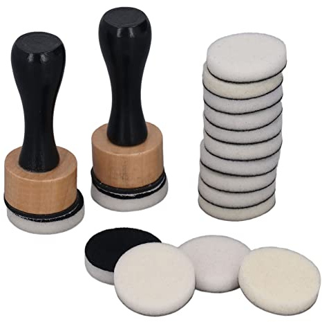 2 Stück Mini Tinten Mischwerkzeug 3 x 7,5 cm Rund Ink Paint Blending Tool mit 14 Ersatz Pads, Tintenfarben Mischen Schwamm Pinsel Tintenmischpinsel für Scrapbooking Craft Malen Rendering