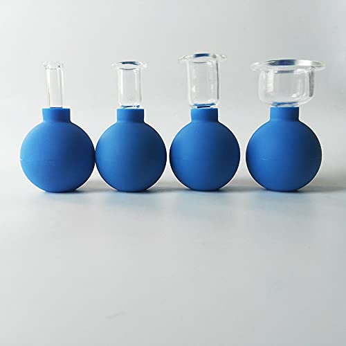 4 Size Cupping Therapy Sets,Facial Cupping Therapy Set Glass,Silicone Vacuum Suction Massage Cups,Facial Vacuum Suction Massage Cups for Facelift Wrinkles and Anti Cellulite Body Shoulder Massager