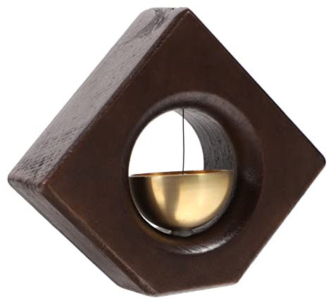 UPKOCH Brass Decor Vintage Decor Windchimes Outdoors Wall Mounted Dinner Bell Antique Wall Bell Wood Door Chime Hanging Bell Wooden Door Pure Brass Shopkeepers Bell Entry Alert Chime Wood